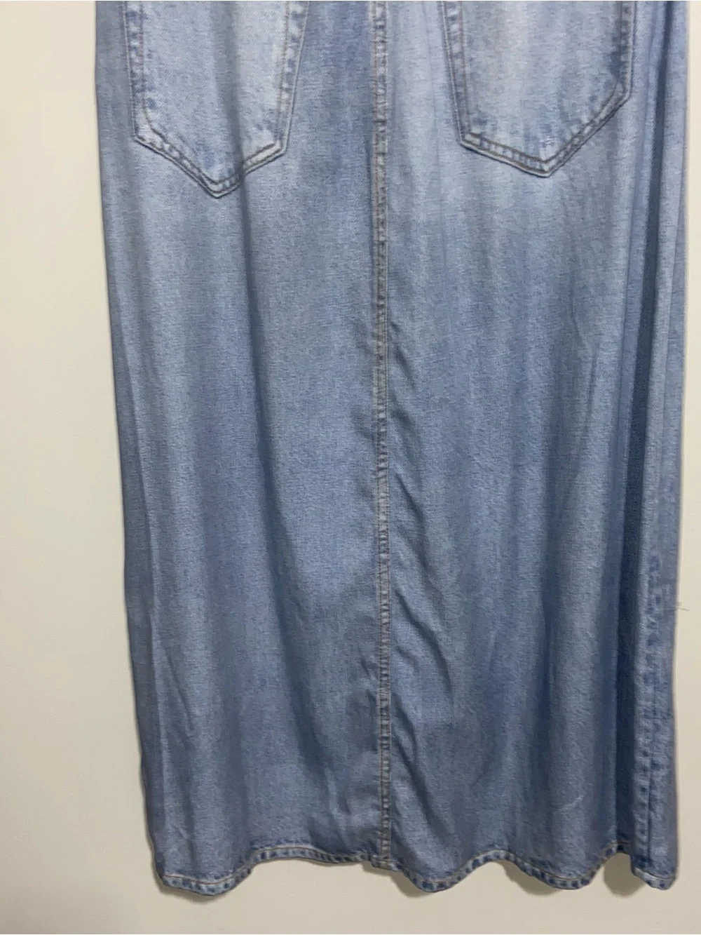 Rag & Bone Skirt Womens Sz 27 Tulip Liquid Miramar Denim Midi Tencel Chambray